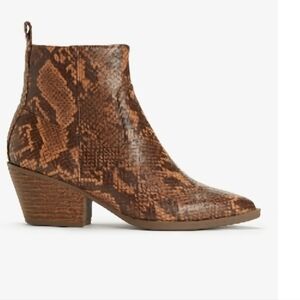 Maurices SuperCush Camille Brown and Tan Faux Snakeskin Boots NWT